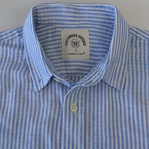 Image of Dubinik Mens Short Sleeve Button Down Shirts Soft Breathable Summer Vintage Regular Fit Lightweight Men's Casual Shirt