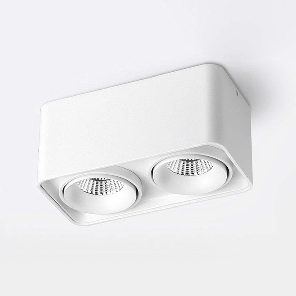BHGFYXBS Square Led Wall Mounted Spotlights Nordic Single Head Ceiling Light Double Headlights Daring Lights Corridor Aisle Porch Ceiling Spotlight Warm Light 3000K Neut,White-Warm light 3000k