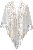 LMVERNA Women's Triangle Shawl Wrap - Breathable Polyester Lace Tassel Scarf for Versatile Coverage