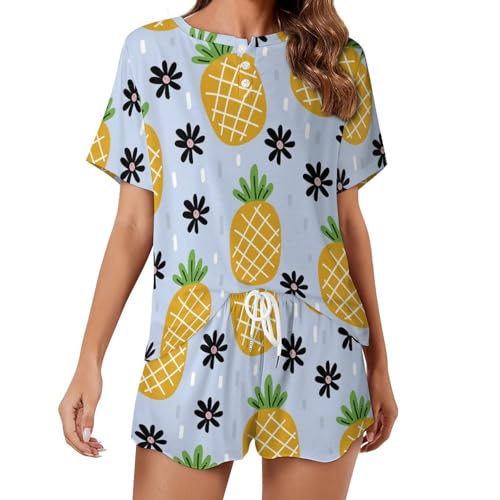 Ensemble de pyjama pour femme motif ananas parfait pour les nuits d'été