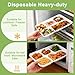 Qi Boo Compostable 5 Compartment Plates Disposable, 12.5 x 8.5 inch, [50-Pack] Heavy Duty Paper Plates with dividers, Sturdy School Lunch Trays, White Large Paper Dinner Plates for Buffet Party