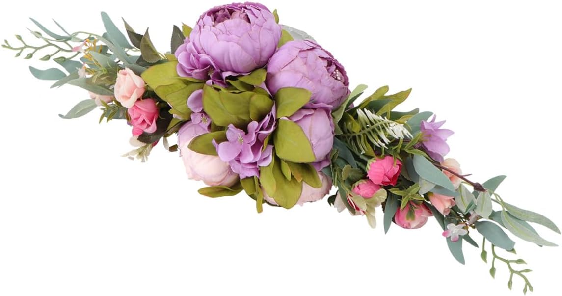 Levemolo Rtificial Peony Decor Large Flower Swag Front Door Decoration Wedding Wreath