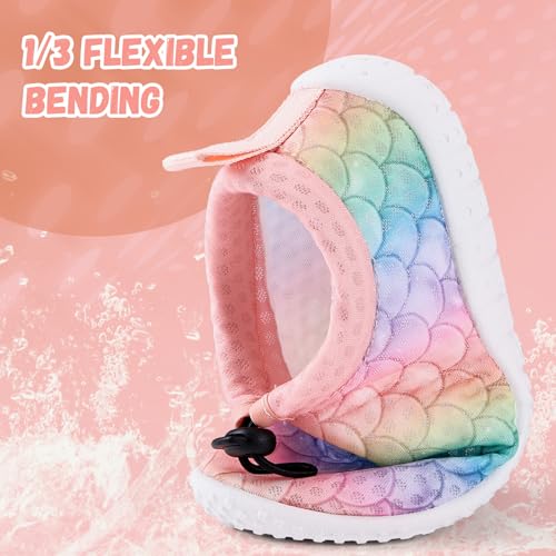 WateLves Toddler Water Shoes Kids Boys and Girls Quick Dry Lightweight Non-Slip Aqua Swim Socks with Flexible Thick Sole for Beach, Pool, Surfing (Rainbow, 31) by WateLves - Image 6