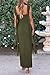 PRETTYGARDEN Women's 2025 Summer Wedding Guest Dress Sleeveless Ruffle Formal Cocktail Party Maxi Bodycon Dresses (Army Green,Small)