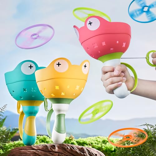 MAVEKID 外遊び フライングディスク おもちゃ 子供 ランチャー ポップアップ フライングソーサー 空飛ぶ 玩具 小学生 外遊び おもちゃ 外遊びグッズ 公園遊びグッズ キャンプ 室内 運動 子供 ファミリースポーツ ゲーム 人気 小学生 3歳 4歳 5歳 6歳 7歳 8歳 男の子 女の子 誕生日プレゼント