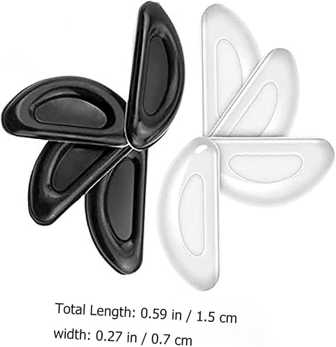 Miniatura 3 de 20 pares de almohadillas para la nariz para gafas, clip para la nariz, lentes de lectura, lentes de lectura transparentes, gel negro, pieza de nariz