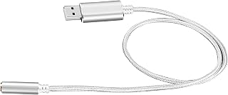 Roadoor USB Sound Card Clear Sound Portable Plug and Play Headphone Microphone Jack USB External Headset Microphone in One Driver-free Independent Sound Card for Computer Black 1M