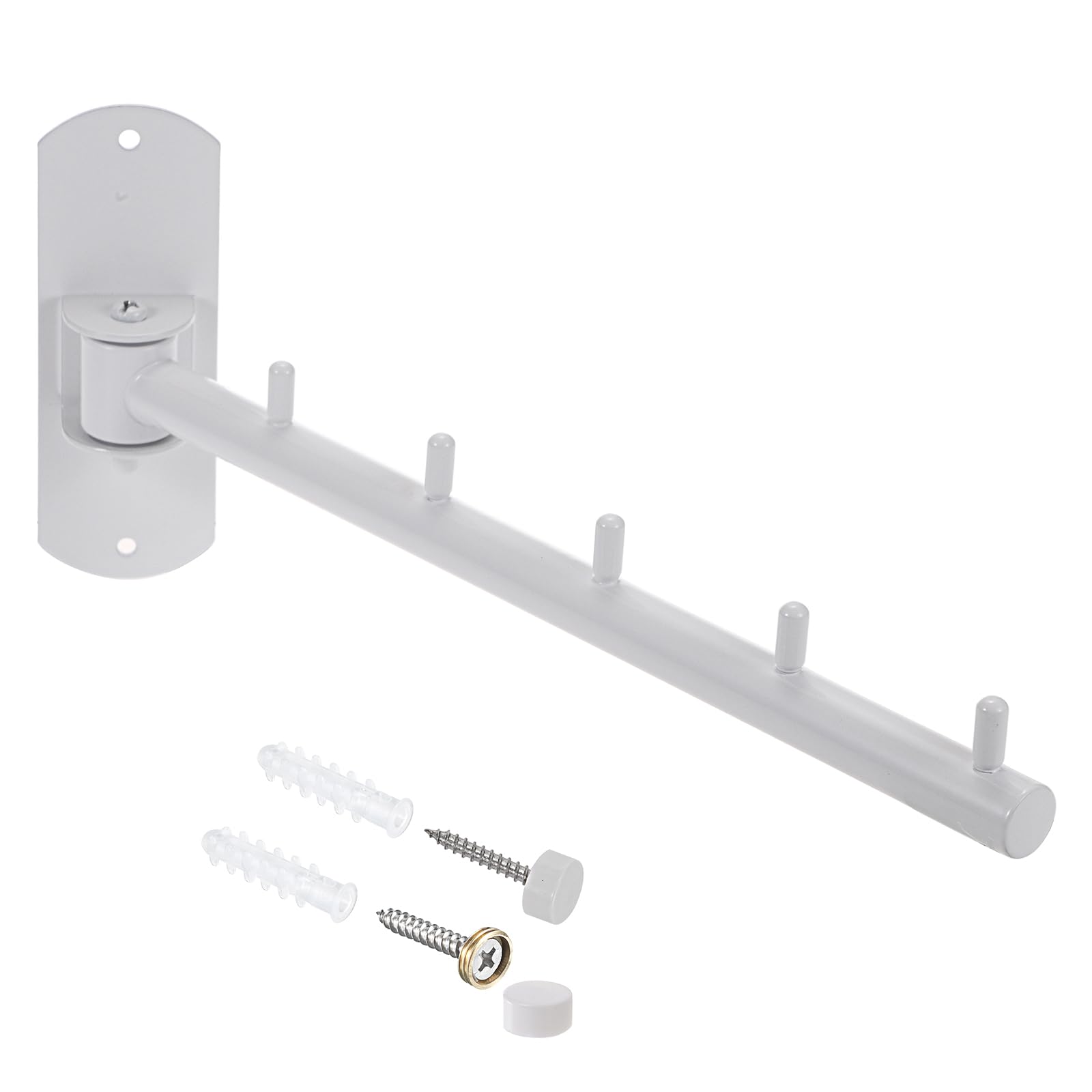 Sumnacon Clothes Rack, Stainless Steel Clothes Hanger, Wall Mounted Clothing Rack, Drying Rack with Swing Arm, Closet Bar with Hooks for Bathroom