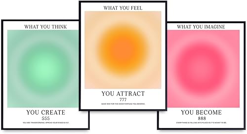 Positive Affirmations Wall Decor - Inspirational Wall Art - Yoga Zen Art - Preppy Room Decor Aesthetic - Danish Pastel Motivational Quotes