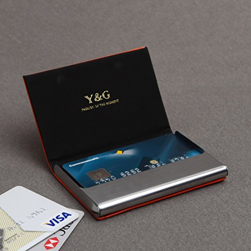 Y&G Ydc05A12 Orange Black Dress Boyfriend Leather Card Holder Friendship Name Id Credit Card Case With Gift Box #TOP2