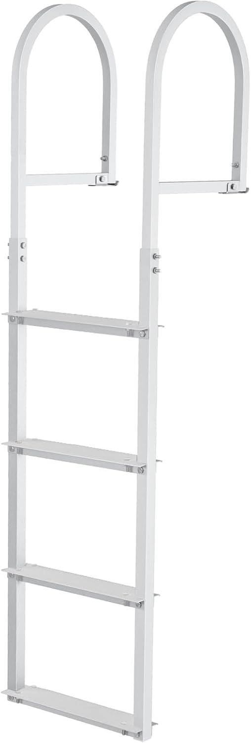 VEVOR Removable Dock Ladder 3/4/5 Steps, 350/500lbs Load Capacity, Aluminum Swim Ladders, Pontoon Boat Ladder with Nonslip Design for Lake, Marine Boarding, Pool