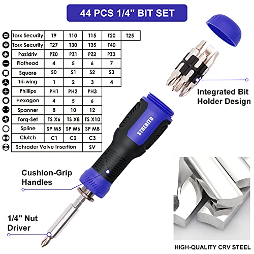 image for STREBITO Precision Screwdriver Set 191-Piece Multi-Bit Screwdriver 1/4