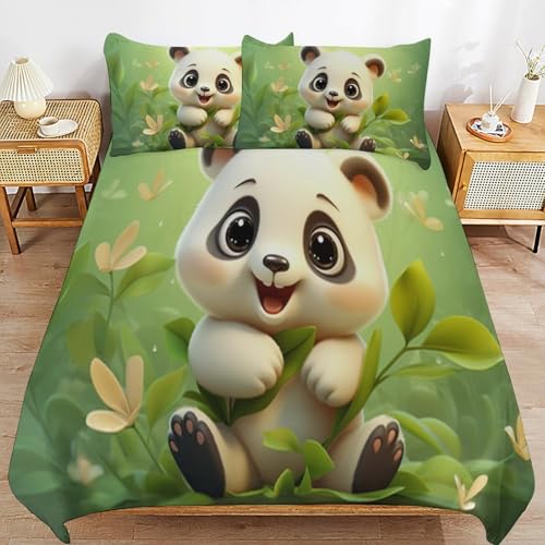 Parure de lit enfant panda impression 3D haute définition durable - 2