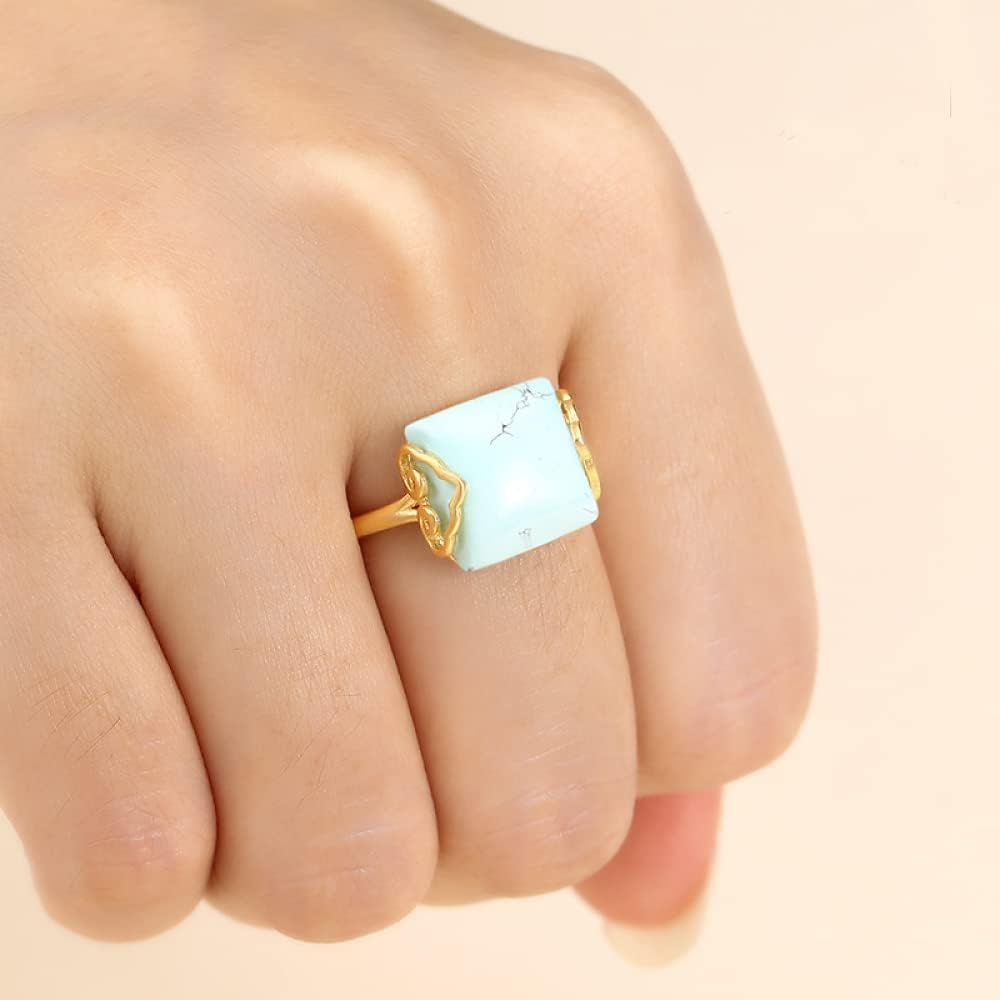 925 Sterling Silver Adjustable Ring Blank with Bezel Setting for 10X10/12X12/14X14mm Square Stones Ring Base Cabochon Setting for Women