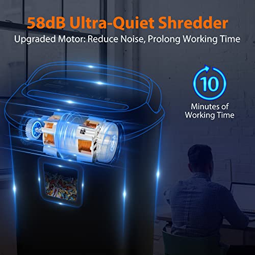 Paper Shredder,Vidateco 58Db 14-Sheet Cross-Cut Shredder With Us Patented Cutter,Also Shreds Card/Cd, Heavy Duty Paper Shredder For Home Office,Durable&Fast With Auto Jam Proof,6.6-Gallon Bin (Etl) #TOP1