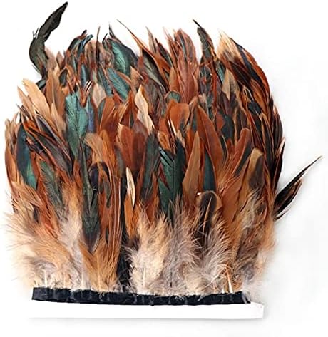 10Meter Wedding Rooster Feathers Trim Needlework Natural Feather Sewing for Craft DIY Plume Ribbon Party Decorations 13-18cm - 10 Meters - Zamihalaa