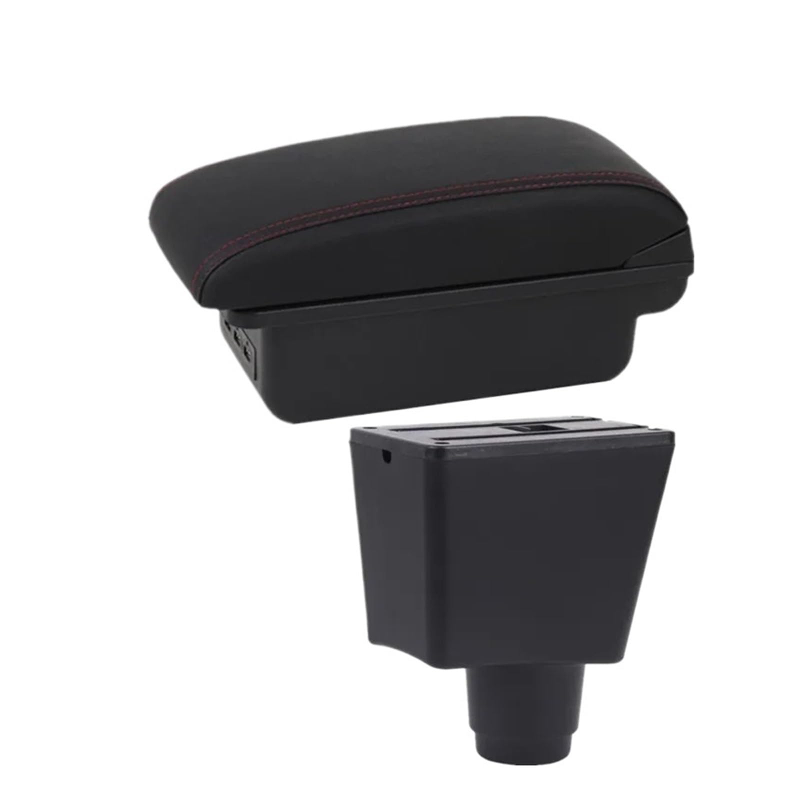 GBGWRMRYX Center Armrest Box For Dacia For Logan 2 For Dokker Car Armrest Box Storage Box Interior Retrofit Accessories Arm Rest(B1 Black red 3USB)