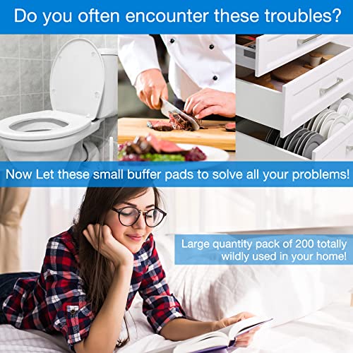 100 Pack Cabinet Door Bumpers 1/2” Diameter Clear Adhesive Pads For Drawers,Glass Tops,Cutting Boards,Picture Frames,Small Table/Furniture,Laptop Feet,Mirror Back,Bathroom Cabinet,Metal,Wood #TOP4