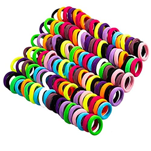 MANODHRUVA 100pcs Multi Color Hair Holder Hair Tie Soft Tiny Small Elastic Rubber Hair Bands Braiding for Kids Girls, Pack of 100 Rubberbands