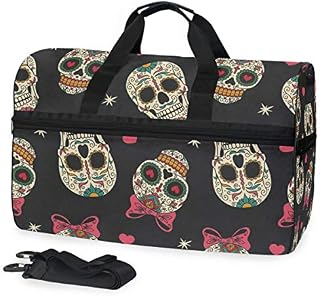 SLHFPX Gym Bag Mexican Skulls Sport Duffle Holdall Bag Training Handbag Yoga bag