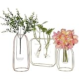 Metal Vase Frame, Geometric Plant Pot, 3Pack,Centerpiece Plant Vase, Plants Tabletop Display Holder with Iron Art Frame Stand for Table Office Home Decor
