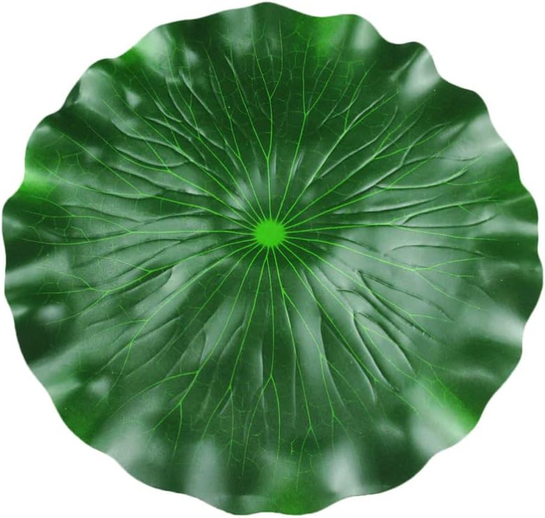 DOITOOL Artificial Floating Foam Lotus Leaves 23.6 Inch Large Artificial Water Lily Pads Ornaments for Patio Fish Pond Pool Aquarium Decor, Green