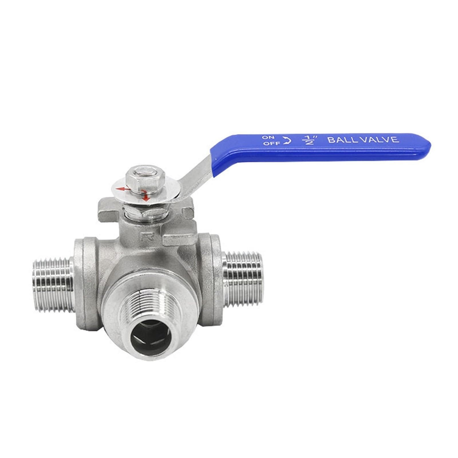 Valvola a sfera con maniglia in acciaio inossidabile 304 da 1/2" e 3/4" con filettatura maschio BSP, valvola a sfera a tre vie(3/4",T Type)