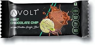 Avolt Mint Chocolate Chip Protein Wafer Bars with 15g Protein | Pack of 1 | High Energy Protein Bars, Gluten Free Snack wi Price In India