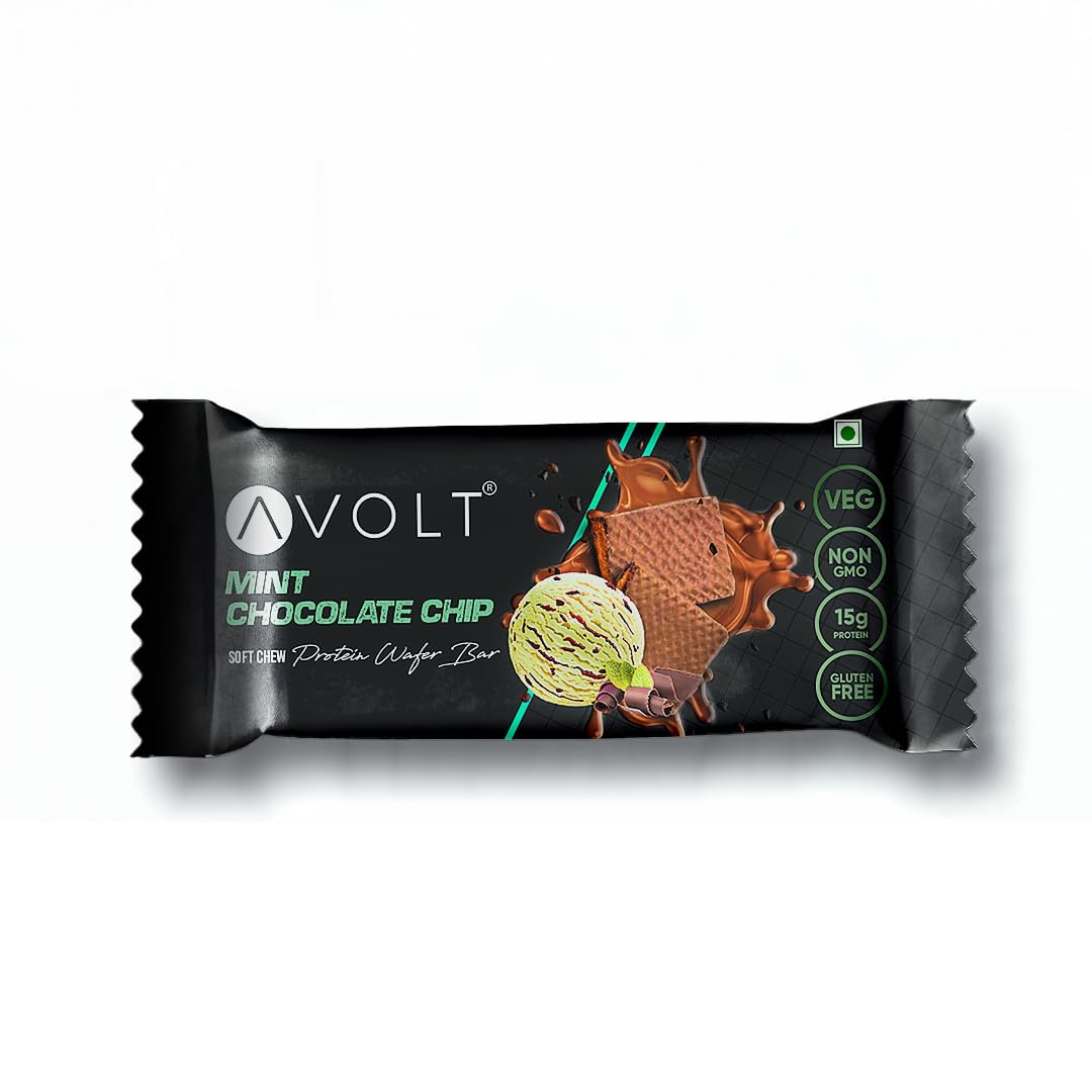 Avolt Mint Chocolate Chip Protein Wafer Bars with 15g Protein | Pack of 1 | High Energy Protein Bars, Gluten Free Snack with Dark Chocolate & Mint Flavour, For Fitness & Immunity Booster-image-12