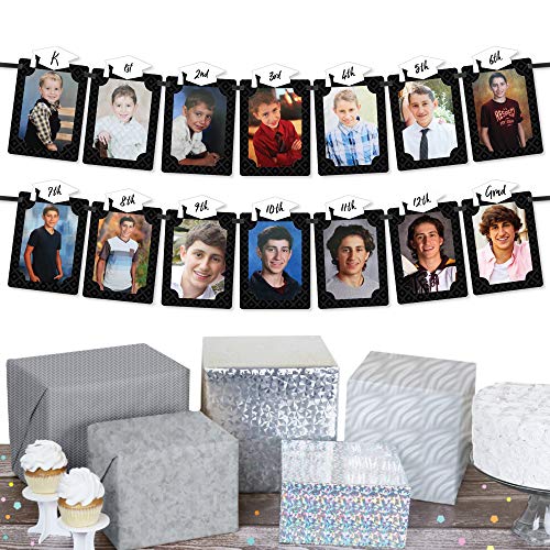 Big Dot of Happiness Black and White Grad - Best is Yet to Come - DIY Black and White Graduation Party Decor - K-12 School Picture Display - Photo Banner by Big Dot of Happiness - Image 2