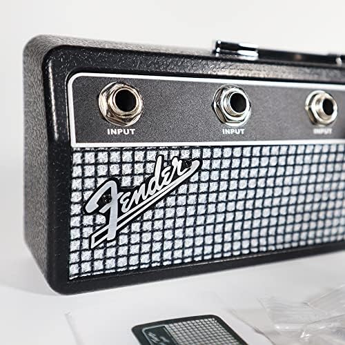 Yiddeoont Standard Jack Guitar Keychain Guitar Amp Key Holder Hook Wall Mounting(Black)