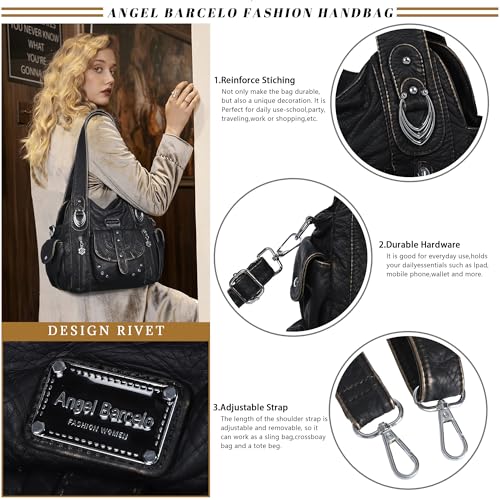Image of Angel Barcelo Hobo Bag for Women Crossbody Purse and Handbags Shoulder Bags