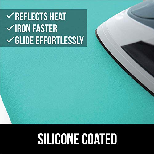 Gorilla Grip Ironing Board Cover And Laundry Basket, Ironing Board Cover Size 15X54 In Turquoise Color, Laundry Basket 15 L X 28 H In Turquoise, 2 Item Bundle #TOP3