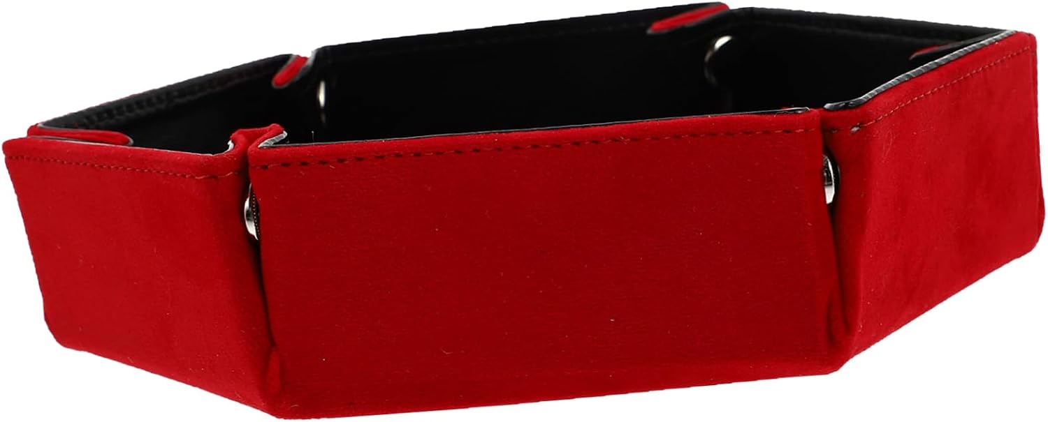 Hexagonal Foldable Dice Storage Box with Thickened PU Flannel Tray