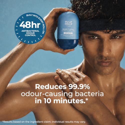 Image of Hula Hoop Keep it Chill Underarm Roll-On by Foxtale | 48-hour odour control | Long lasting Sweat control | With Panthenol & Allantoin | Aqua Fragrance | 40 ml | For Men