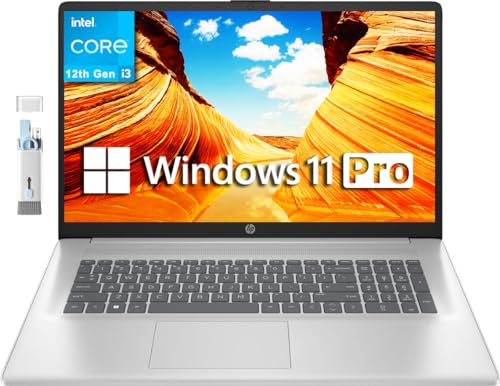 Image of hp 2024 Newest 17 Inch Business Laptop, 17.3 inch FHD IPS Screen, 12th Gen Intel i3 1215U Processor, 64GB RAM, 2TB SSD, Intel UHD Graphics, Webcam, Anti-glare, HD Camera, Wi-Fi, Windows 11 Pro