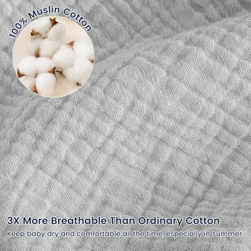 Image of PHF Soft Muslin Cotton Baby Sleep Sack 6-12 Months, 2 Pack 100% Cotton Sleeping Sack for Summer, 0.5 TOG Baby Wearable Blankets with 2-Way Zipper, Sleep Sacks for Boys Girls Newborn, Sheep