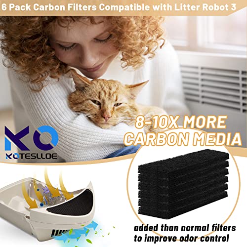 Carbon Filters For Litter Box Automated, 6 Pack Replacement Filters 9"×3" Thickened Type, Activated Carbon Filters Absorb Odor & Dust Control Moisture #TOP1