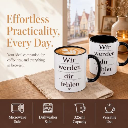 Biały ceramiczny kubek 325 ml, prezent dla kolegi, 8,2×9,5cm