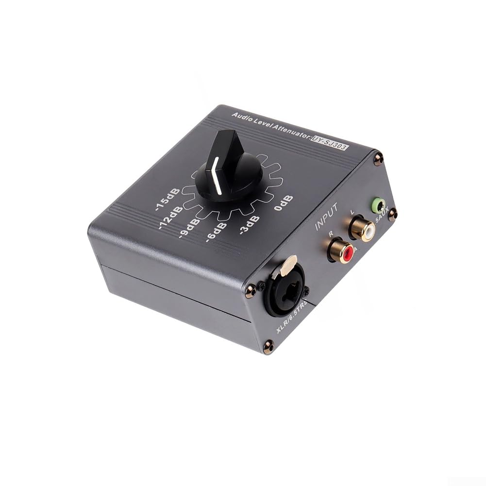 Attenuatore Audio SJ303 6 Livelli XLR Jack 3.5mm | 6 livelli regolabili, riduzione distorsione, protezione apparecchiature, ingresso XLR e Jack, uscita pulita