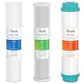 Puroflo 4.5 x 20" GAC Whole House Filter Kit for 3-Stage Whole Home Water Filtering System – Remove Fluoride and Chlorine, Rust – 5 Micron Sediment, Carbon Block, GAC Filter – 20 inch Big Blue