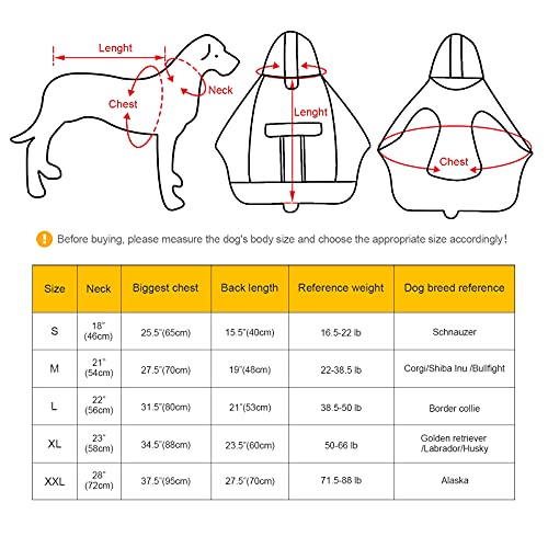 Ownpets Foldable Dog Raincoat, Adjustable Waterproof Pet Jacket With Reflective Straps & Storage Pocket, Lightweight Pet Raincoat For X-Large, Xx-Large Dogs, Xl, Xxl #TOP6