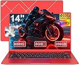 14" Traditional Laptop 256GB SSD Expand Up to 1TB SSD Celeron N5095 (Up to 2.9Ghz) Quad-Core Win 11 PC Metal Body with Cooling System Privacy Camera Dual WiFi for Business Study-Red