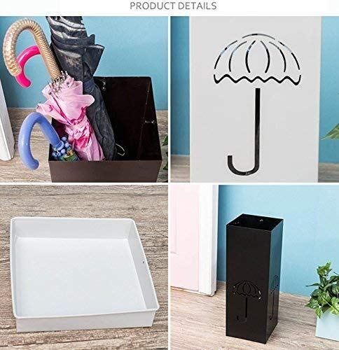 Porte-parapluie carré MiroDo blanc pour une maison ordonnée - 4