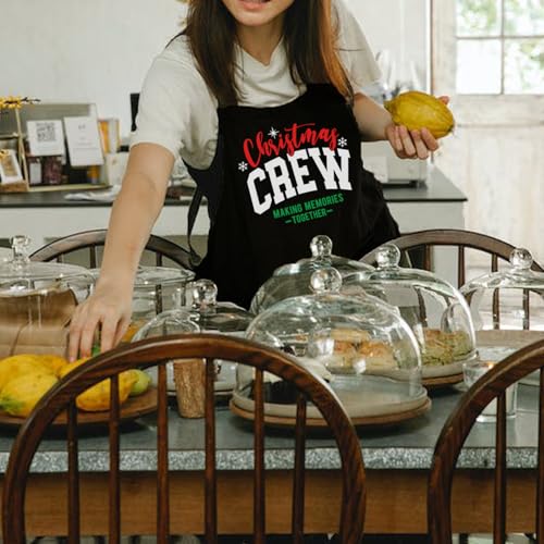 Yctsecha Aventais de Natal para mulheres e homens com bolsos, avental de Natal para cozinhar, assar,