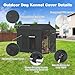 LitaiL Outdoor Dog Kennel Cover for Dog Cages 8'D x 4'W x 6'H Full Coverage, 1200D Heavy Duty Silver-Coated Interior Waterproof Kennel Cover with Mesh Windows, (Cover Only)