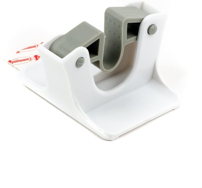Command Broom Gripper White and grey color, 1 hook + 2 strips/pack | Holds 1.8 kg each hook | Organize | Decoration | No Tools | Holds Strongly | Damage-Free Hanging