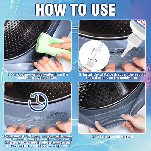 Nayrmaer Mould Remover Gel, 5fl oz Household Mould and Mildew Remover, Deep Clean Mold Remover for Washing Machine Toilet Bathroom Tile Stains (140g) - Image 4