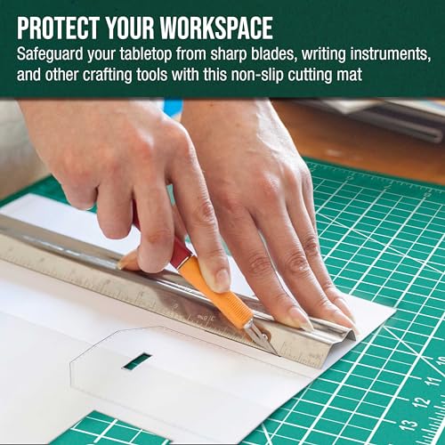 U.S. Art Supply 9" x 12" Self-Healing Cutting Mat 5-Ply (2 Pack) - Double-Sided Green/Black Craft Mat, Non-Slip Cutting Mats for Crafts, Sewing, Quilting, Scrapbooking by U.S. Art Supply - Image 6