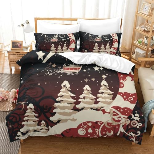 Housse de couette Noël 3D microfibre parure de lit enfants 260x220cm - 2